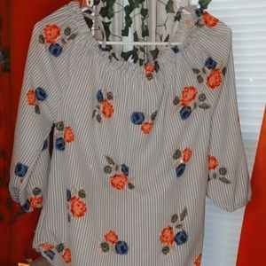 Floral Striped Blouse